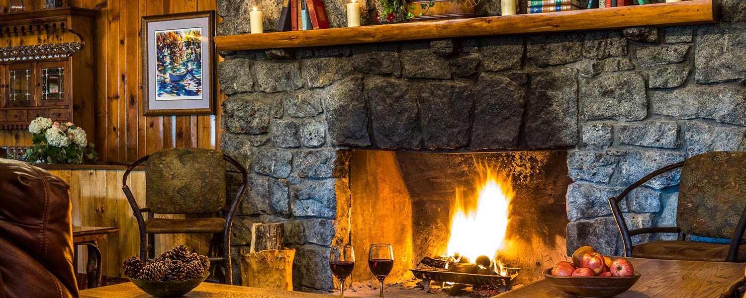 fireplace with seating surrounding