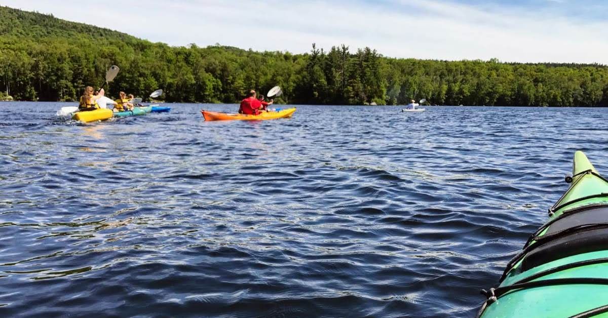 people kayaking