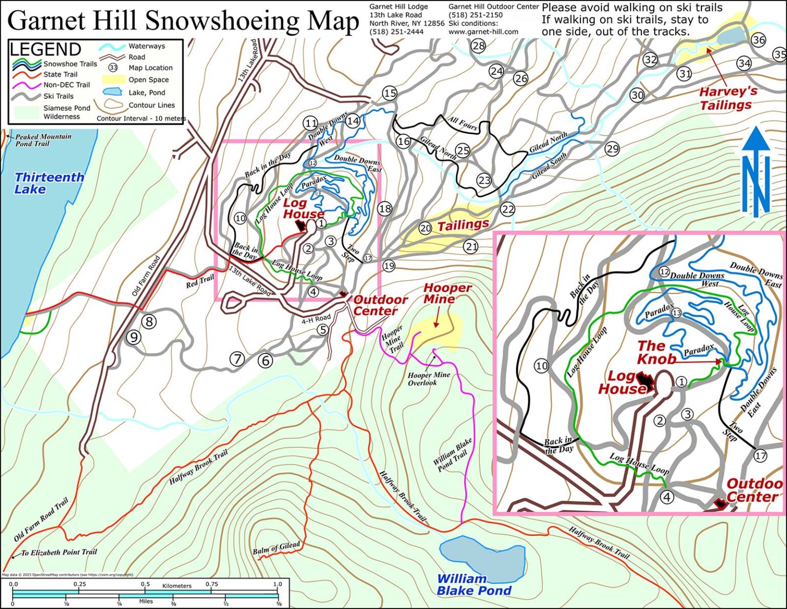 Snowshoeing Trail Map Hill Lodge