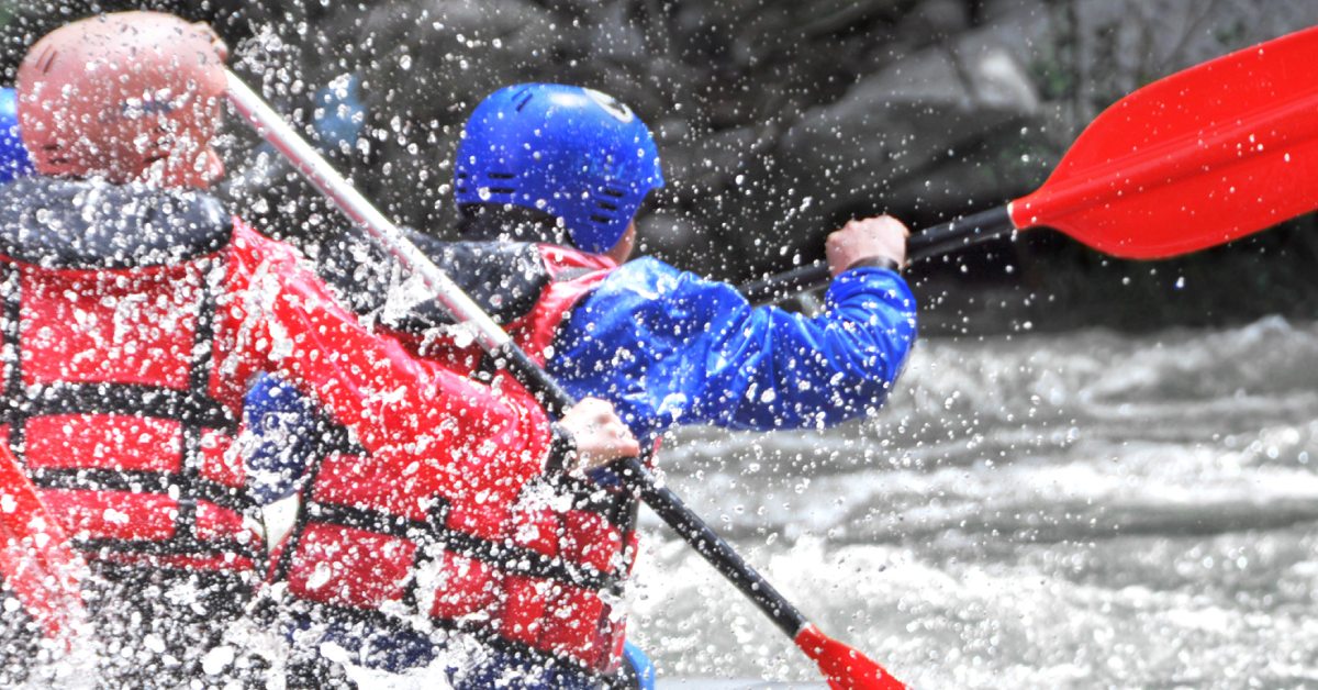 people whitewater rafting